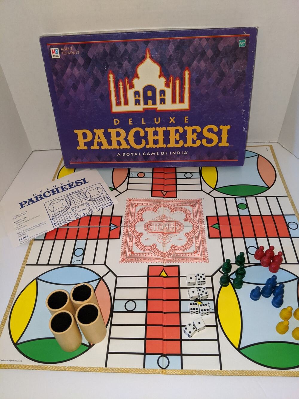 Vintage 1999 Deluxe Parcheesi COMPLETE Milton Bradley Classic Strategy